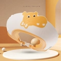Adjustable lemon yellow hippo baby shower cap with waterproof ear protection - Hippo - Lemon Yellow