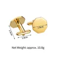 Achteckige goldene Manschettenknöpfe mit 1,8 cm Durchmesser und 10,8 g Gewichtsangaben - Polygon / Gold