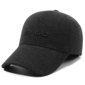 Thick charcoal grey wool baseball cap with 3D embroidered CAPARD logo for winter - Adjustable / Gray