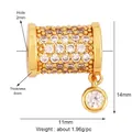 Gold-plated brass charm with pavé zircon stones and a side pendant 11x14mm size - L616373-Gold