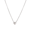 Elegante silberne Herzkette mit einem brillant funkelnden zentralen Edelstein - Silber + Weiße Strass
