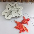 Koi goldfish silicone mold for fondant cake decorating featuring detailed fish scales - Koi Style 2