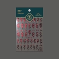 Autocollants 3D gaufrés pour ongles avec motifs de roses rouges et noires fleurs M-001 - Rose Rouge Or / Rouge (M-001 Rouge)