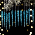 Ornamenti a ghiacciolo in acrilico blu scuro con texture ritorta per alberi di Natale - Blu