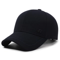 Gorra de béisbol azul marino para hombre con logo metálico JB y visera curva - Estilo Letra JB / Azul marino