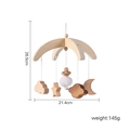 Wooden baby mobile with cotton clouds and stars variant, size 26.5x21.4cm, 145g weight - Star Moon Mobile
