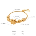 Gouden vlinder kralenarmband E401 met afmetingen 24cm lengte en 18g gewicht - Matte Vlinder Stijl (E401) / Goud