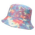 Chapeau bob réversible tie-dye bleu rose et jaune pour protection solaire en plein air - L (58-60cm) / Rouge et Jaune