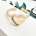 Anello a cuore in oro acciaio inossidabile con incisione I am enough e fascia a fune - I Am Enough (Oro Rosa)
