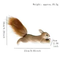 Lifelike squirrel figurine with pine cone, brown fur, 23cm length for Christmas tree decor - Prone Position Squirrel (No Rope)