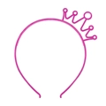 Pink plastic crown headband for girls featuring a cat ear design with glitter finish - Luminous Crown / Rose Red