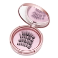 Pink magnetic eyelash case with mirror and two pairs of black magnetic eyelashes - KS-02