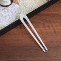 U-shaped hair pin in translucent jelly white acetate with a smooth glossy finish - Jelly Green