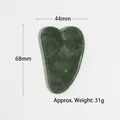 Heart-shaped green jade gua sha tool, size 68x44mm, weight 31g, natural stone texture - Heart / Dark Green