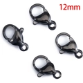 12mm gun black 18k vacuum plated stainless steel lobster clasp for jewelry DIY - 12mm / Black