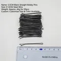 Lot de 50 épingles à cheveux noires de 5.5cm en fil d'acier 0.12cm pour coiffure - Pince à cheveux plate / 5.5cm (50 Pièces/Paquet) / Noir