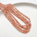 Fili di perline distanziatrici cilindriche in pietra naturale arancio-rosso 4x2mm - 20 Pezzi/Confezione (4*2mm) / Sunstone