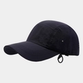 Detail of quick-dry baseball cap featuring ripstop texture and metal side ventilation - Navy Blue