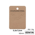 Brown kraft paper earring display card with stainless steel text for jewelry packaging - Kraft Paper For Stainless Steel (Style 05N1N) / Medium