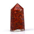 Red jasper gemstone chips resin hexagonal crystal point column ornament for meditation - Red Jasper