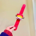 Festive red plush snap bracelet featuring a traditional God of Wealth character decoration - God of Wealth