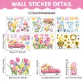 127-tlg. Fensterbilder-Set mit Frühlingsblumen und Zwergen für die Glasdekoration - Gnom Tulpen Pickup LKW Stil (UV26Y80089T_T) / Statisch haftend
