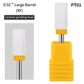 Ceramic nail drill bit large barrel XF extra fine grit with yellow base for manicure - PT01 Large Barrel Extra Fine (XF)
