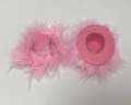 Set di due mini cappelli da cowboy rosa con piume per decorazioni di feste e party - Tessuto non Tessuto Rosa con Piume