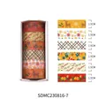 6-roll Christmas washi tape set featuring reindeer, snowflakes and red-green plaid patterns - British Plaid Christmas Style (SDMC230816-7)