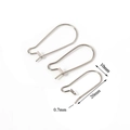 Silver stainless steel 20x10mm kidney earring hooks with 0.7mm wire for DIY jewelry - 10*20mm / Steel