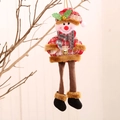 Plush Christmas snowman pendant with red checkered scarf and dangling long legs - Snowman