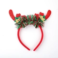 Christmas headband with red green glitter balls and gold Merry Christmas sign - 32# Red Merry Xmas Antlers