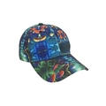 Baseball cap featuring colorful forest mushroom digital print and curved brim - One Size Adjustable / 13# (Colorful Forest Print)