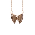 Elegant gold butterfly necklace with brown crystal wings and sparkling diamond accents - Coffee (9#)