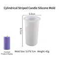 Détail du moule en silicone pour bougie cylindrique à rayures mesurant 5,0x8,7cm - Cylindre à Rayures Fines