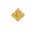 18K gold plated stainless steel pendant featuring orange opal and crystals - SAC23061913-Orange Opal