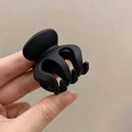 Elegant large matte black shark hair claw clip for thick hair styling accessory - Small Pumpkin Black-3cm