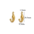Golden stainless steel fishhook charm for jewelry making with 20.5mm height dimensions - Gold Shrimp-553