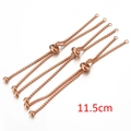 Catena regolabile da 11,5 cm in acciaio inossidabile oro rosa con cursore per gioielli DIY - 11,5 cm (3 pezzi/confezione) / Oro rosa