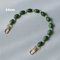 Detailed 34cm green acrylic bead chain with gold metal clasps for handbag handles - Green-34CM