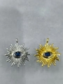 Evil Eye Sonnenanhänger in Gold und Silber mit blauen Zirkon-Steinen - Sonne Auge Gold BN0131