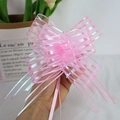 Pink holographic organza ribbon bow for wedding cars and gift wrapping decoration - Light Pink