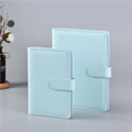 Light blue faux leather A5 A6 refillable notebooks with secure magnetic buckle closure - Sky Blue