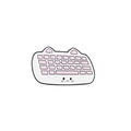 Cute cartoon cat ear keyboard enamel pin with pink keys and soft facial expression - Cat Ear Keyboard