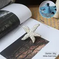 Starfish shaped furniture handle in white gold finish, iron starfish pull 8x7.5cm - Starfish-White Gold