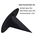 Classic black oxford fabric wizard hat for Halloween with 36cm height and 38cm base diameter - Black Wizard Hat