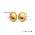 Polierte goldene Edelstahl-Ohrringe in Eiform 34 mm Größe für Damen Schmuck - Gold