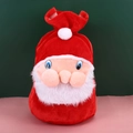 Premium red velvet Santa Claus drawstring gift bag with plush beard for Christmas treats - Gold Velvet Large Santa Gift Bag / 37x55cm