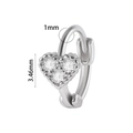 Cerchio per orecchio a cuore in argento con zirconi e dettagli a perline - #1 Stile del Cuore