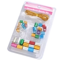 Dreadlock Beads Kit with metallic hollow tubes and gold cord for hair accessories - Style 12 (Multi-color Comprehensive)